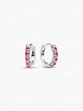 Pink Huggie Earrings